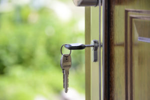 A residential door lock and key set